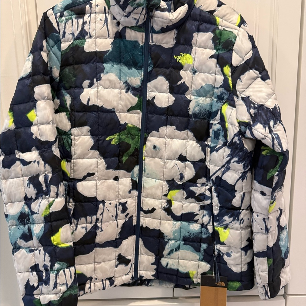 The North Face Quilted Puffer Jacket - Navy, White, Green, Neon Yellow